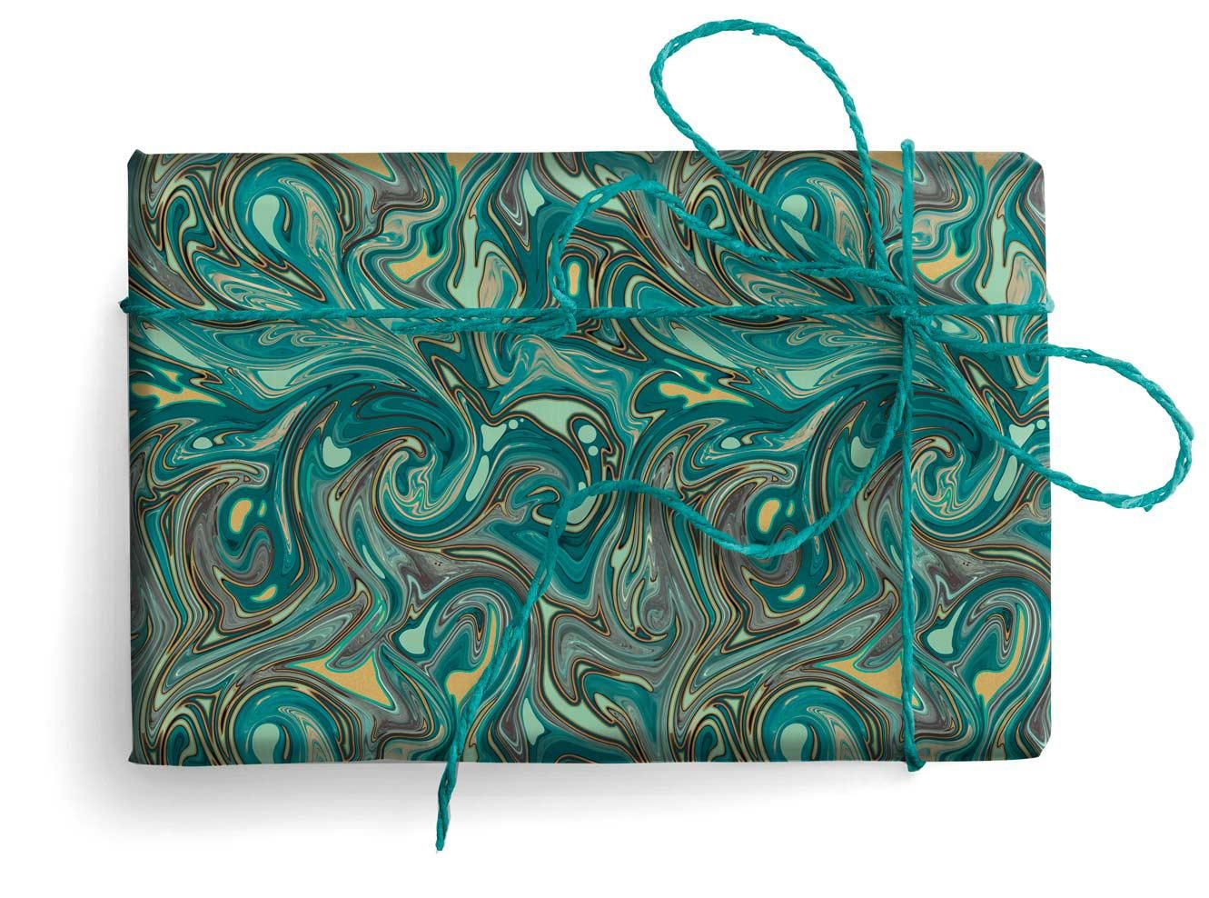 Teal Marble Wrapping Paper