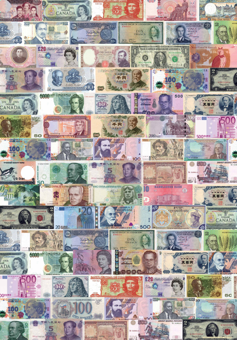 Banconote- Vintage Style Collage Poster of Banknotes