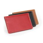 Folding Card Wallet in Red, Black, and Camel color options
