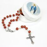 Rosary with Scented Rosewood Beads with Mary Box