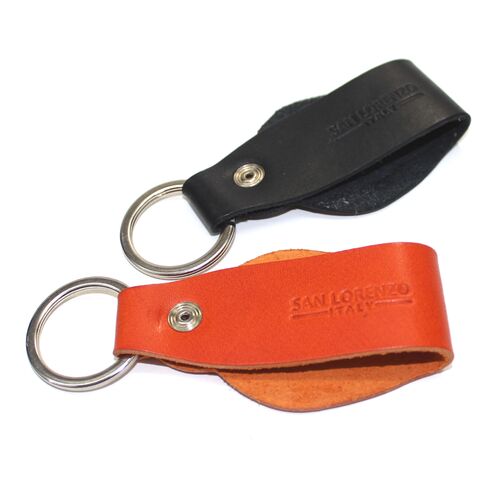 Reverse side of Genuine Leather Round Key Chain
