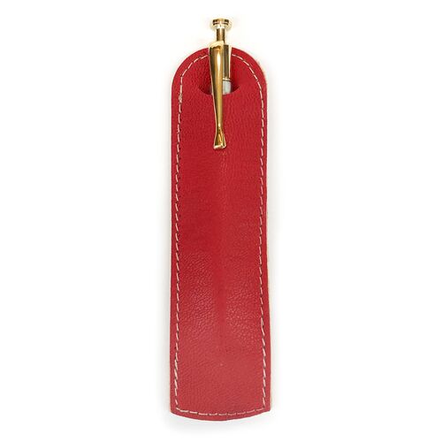 Leather Pen Sleeve Bookmark holds one pen