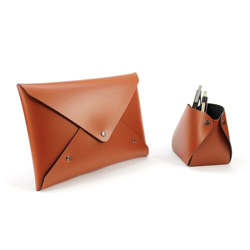 Envelope Style Pouch can match other Recycled Leather items