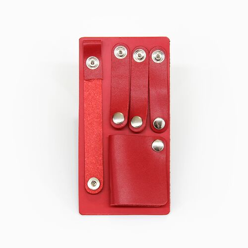 Leather Cord Organizer Kit in Modern Red