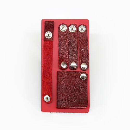 Leather Cord Organizer Kit in Vintage Red