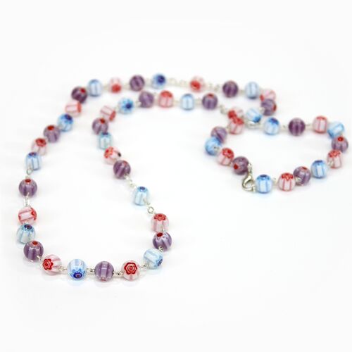 Pastel Glass Bead Necklace