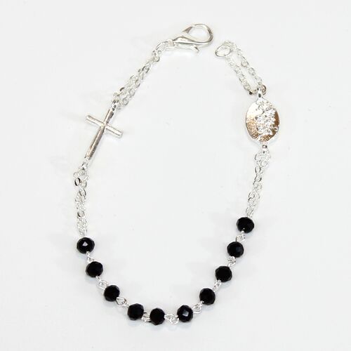 Bracelet with Black faceted crystal beads