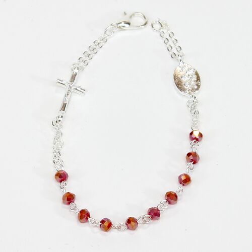 Bracelet with Opalescent Red crystal beads