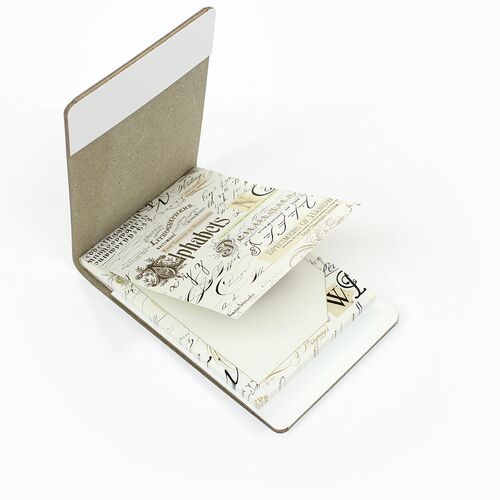 Calligraphy memo pad with White Memo Holder