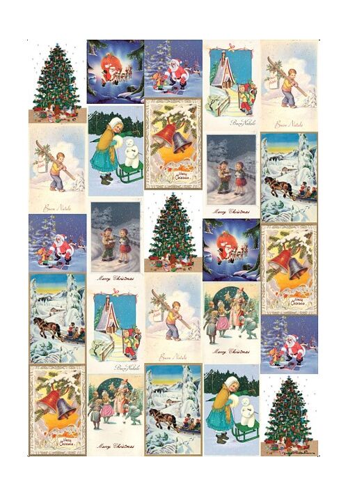 Foto Di Natale Vintage.Cartoline Di Natale Collage Vintage Style Italian Christmas Cards Collage