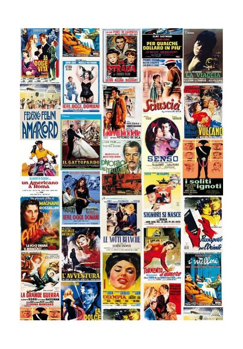 Vintage Art Poster Italian Film Collage