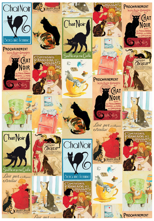 Gatti Vintage Style Collage Poster Of Cats